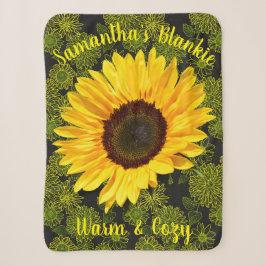 Warme und gemütliche, hellgelbe Sonnenblume Person Sherpadecke