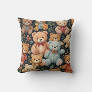 Warme und gemütliche Teddybären-Wiese Kissen