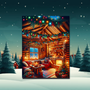 Warme und gemütliche Weihnachtsgrüße aus einer Blo Postkarte
