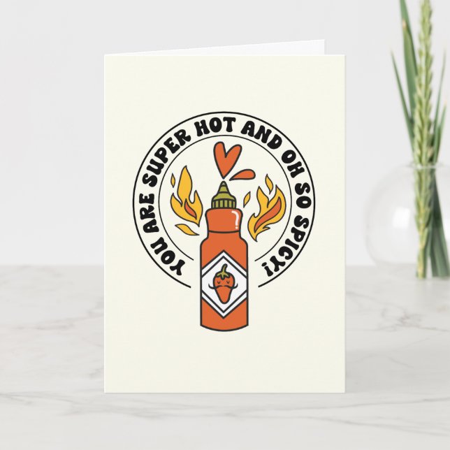 Warme und scharfe Sauce Valentine's Day Card Karte (Vorderseite)