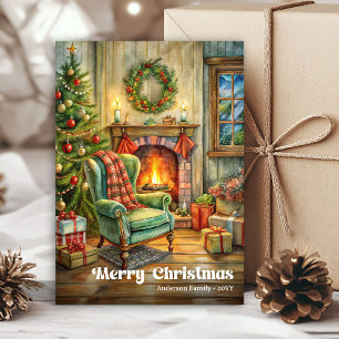 Warme vintage Weihnachtsdekoration klassisch Feiertagskarte