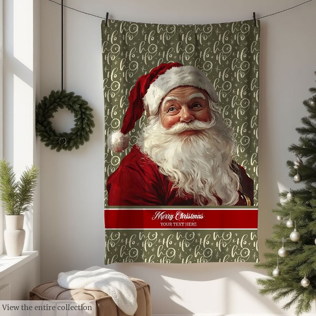 Warme Vintage Weihnachtsmann werfen Blanket Fleecedecke (Warm Vintage Santa Claus Throw Blanket)