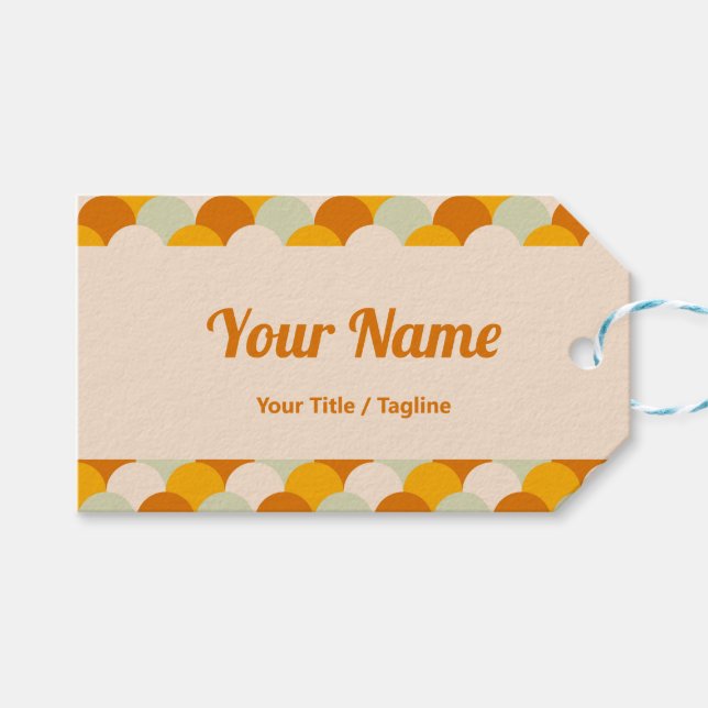 Warme Wave Social Media Business Card Geschenkanhänger (Vorderseite (Horizontal))