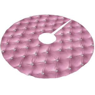 Warme weich rosa Imitate Velvet Polyester Weihnachtsbaumdecke
