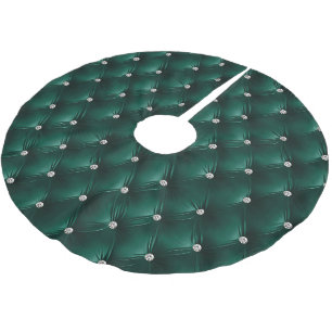 Warme weiche Aquamarine grüne Imitate Velvet Polyester Weihnachtsbaumdecke