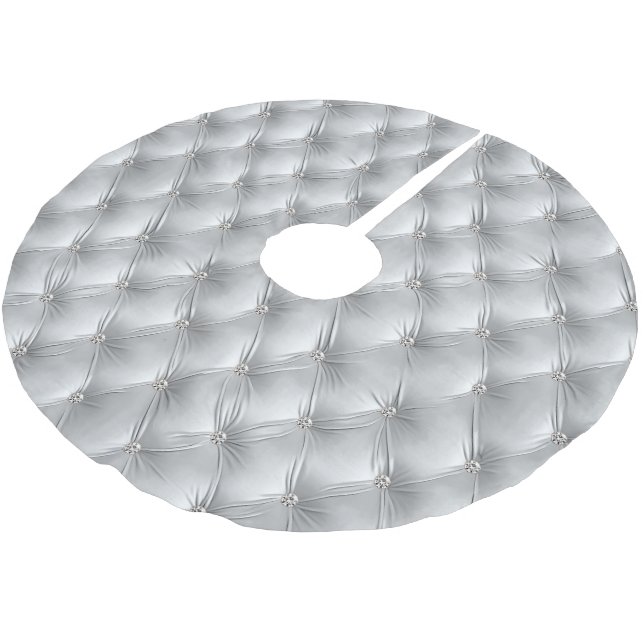Warme weiche graue Imitate Velvet Polyester Weihnachtsbaumdecke (Schrägansicht)