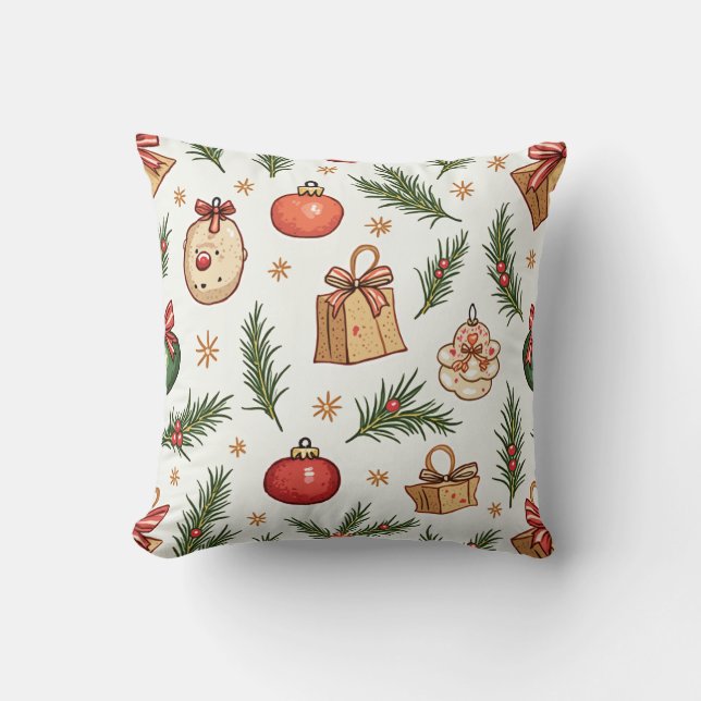 Warme Weihnachten, gemütliches Kissen (Vorderseite)