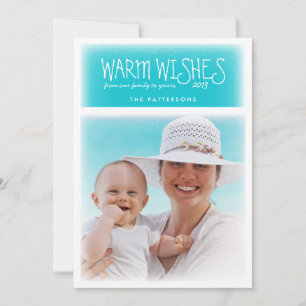 Warme Weihnachten wünscht Beach Blue Foto Card