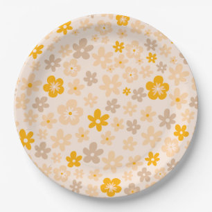 Warme Wiesen-Wildblumen-Baby-Party Pappteller