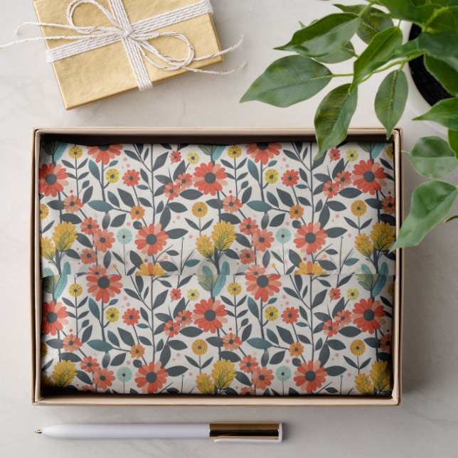 Warme Wildblumen-Blumentissue-Papier Seidenpapier (Geschenk)