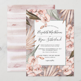 Warme Winter-Orchideen-Hochzeitseinladung Einladung
