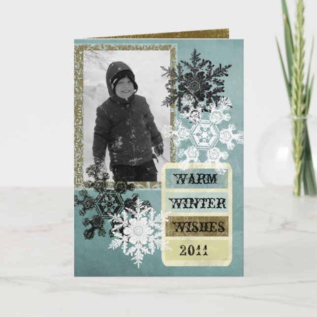 Warme Winterwünsche Feiertagskarte (Vorderseite)