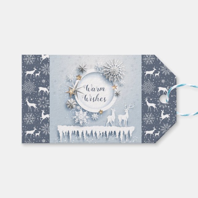 Warme Winterwünsche Geschenkanhänger (Vorderseite (Horizontal))