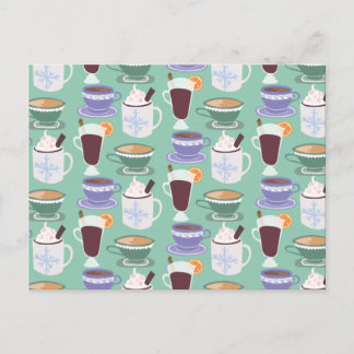 Warme Wintery Drinks drucken Postkarte