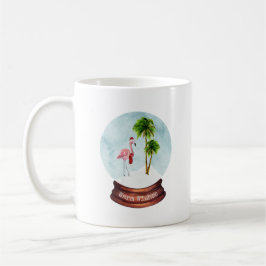 Warme Wishs Flamingo Palm Trees Snow Globe Kaffeetasse