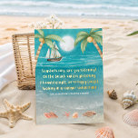 Warme Wonderland Tropical Beach Weihnachten Folien Feiertagskarte<br><div class="desc">Die Weihnachtskarte des tropischen Themas beherbergt einen sonnigen Strand mit Muscheln und glitzerndem Sand, Palmen und ein Schiff, das im Meer segelt. Die Texte sind zum Ton "Winter Wonderland", aber mit einer tropischen Drehung, die sagt: "Seashells Ring, hören Sie zu? — Am Strand glitzert Sand — Ein schöner Anblick, wir...</div>