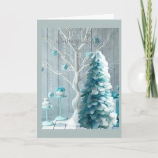 Warme Wünsche an einem schneebedeckten Tag Karte