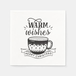 Warme Wünsche Cup heißer Kaffee Cocoa Weihnachten  Serviette