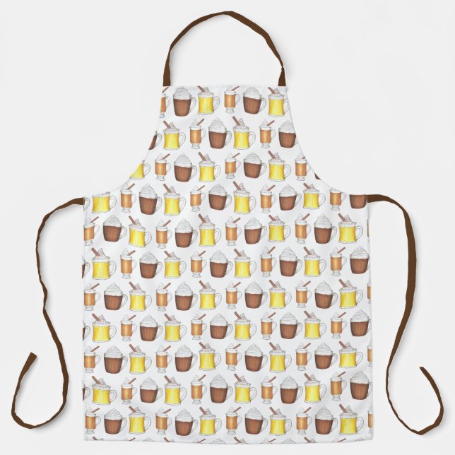 Warme Wünsche Eggnog heißes Kakaoblatt Rum Schürze (Vorderseite)