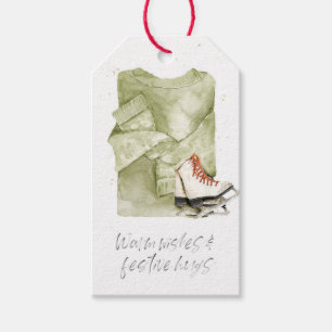 Warme Wünsche & festliche Umarmungen Wasserfarbe Geschenkanhänger