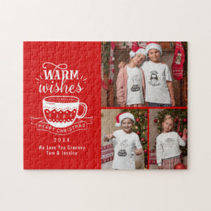 Warme Wünsche Heiße Tasse Kakao Rot Weiß Fotocolla