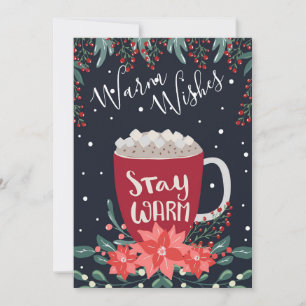 Warme Wünsche Holiday Foto Name Weihnachtskarte Feiertagskarte