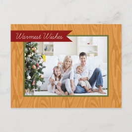 Warme Wünsche Holzrahmen Urlaub Postkarte