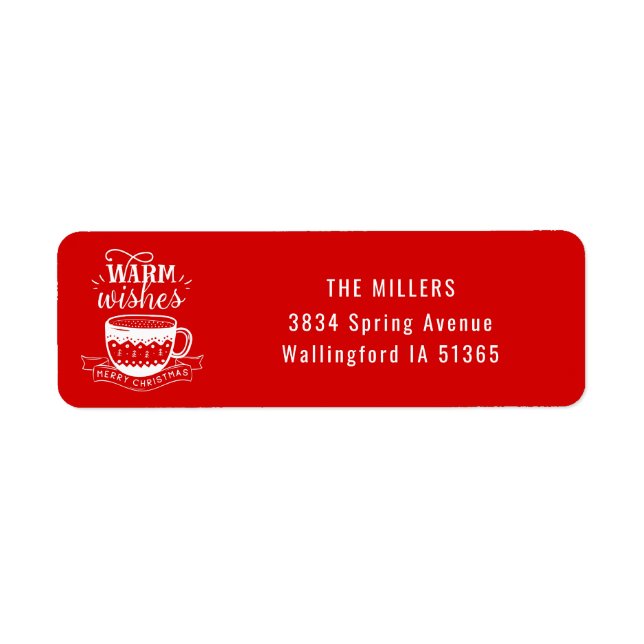 Warme Wünsche Hot Cup Kaffee Kakao Rotes weißes Et (Vorne)