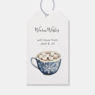 Warme Wünsche Kakao Marshmallow Schneeflocken Weih Geschenkanhänger