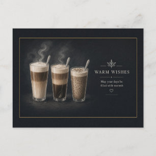 Warme Wünsche Layered Latte Tafelkarte Postkarte