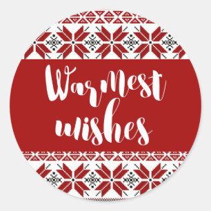 Warme Wünsche Messe Isle Pattern Runder Aufkleber