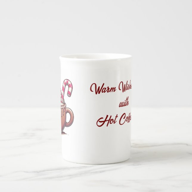 Warme Wünsche mit heißer Tasse (Vorderseite)