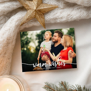 Warme Wünsche mit Kalligrafie Foto Weihnachten Postkarte