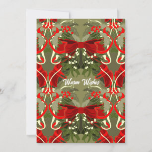 Warme Wünsche Nostalgic Mistletoe & Holly Weihnach Feiertagskarte