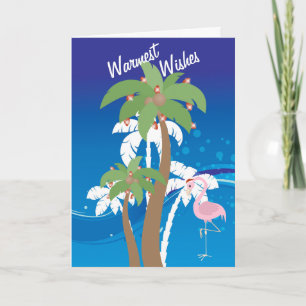 Warme Wünsche Palm Trees Beach Weihnachtsfeiertag Feiertagskarte