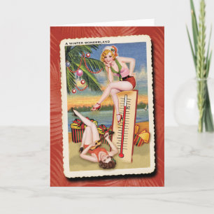 Warme Wünsche Retro Weihnachtskarte Feiertagskarte