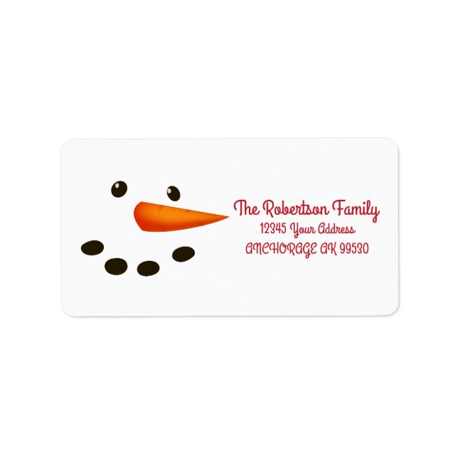 Warme Wünsche, Snowman Adressaufkleber (Vorne)