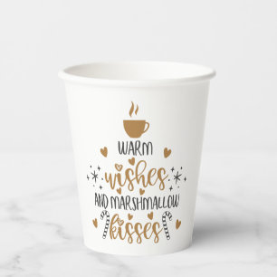 Warme Wünsche und Marshmallow-Küsse Papiertasse Pappbecher