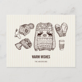Warme Wünsche Urlaub Essentials Postkarte