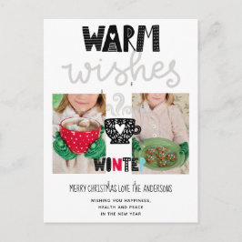 Warme Wünsche Weihnachten FOTO skandinavische Dood Postkarte