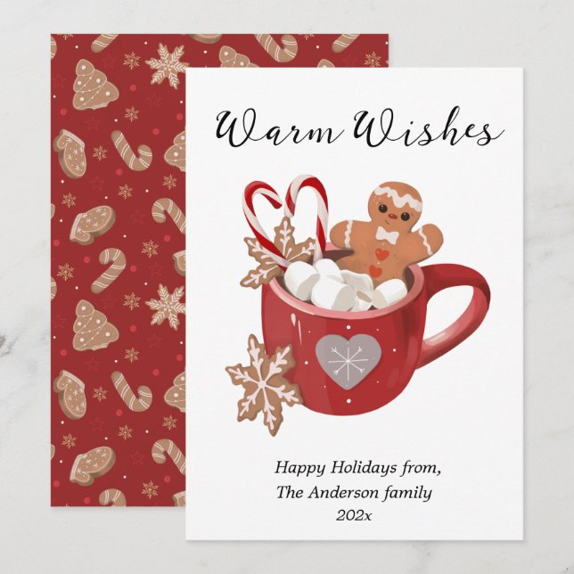 Warme Wünsche Weihnachten Kakao-Tasse Flat Holiday (Vorne/Hinten)