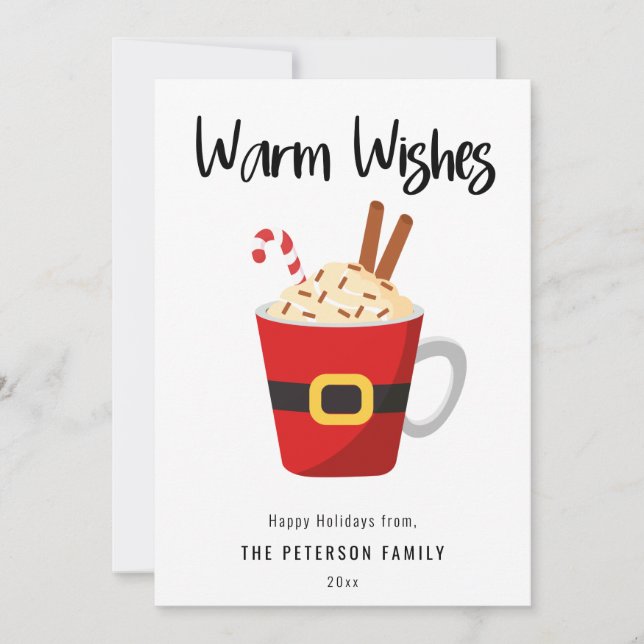 Warme Wünsche Weihnachten Kakao-Tasse Flat Holiday (Vorderseite)