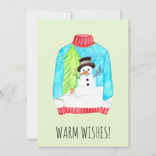 Warme Wünsche Weihnachts-Pullover Weihnachtskarte Feiertagskarte