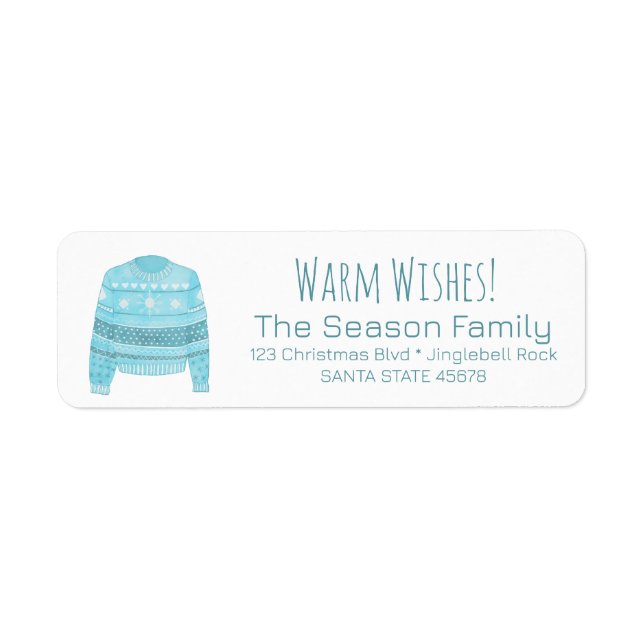 Warme Wünsche Weihnachts-Sweater-Label (Vorne)