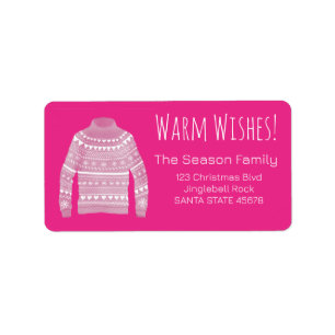 Warme Wünsche Weihnachts-Sweater-Label Adressaufkleber