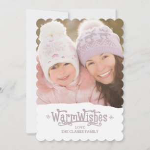 Warme Wünsche Weihnachtsfotokarte Feiertagskarte