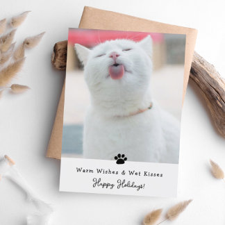 Warme Wünsche & Wet Kisses Cat Grußkarte Feiertagskarte