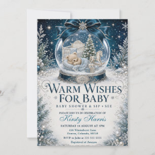 Warme Wünsche Winter-Baby-Shower-Sip-and-See Einladung