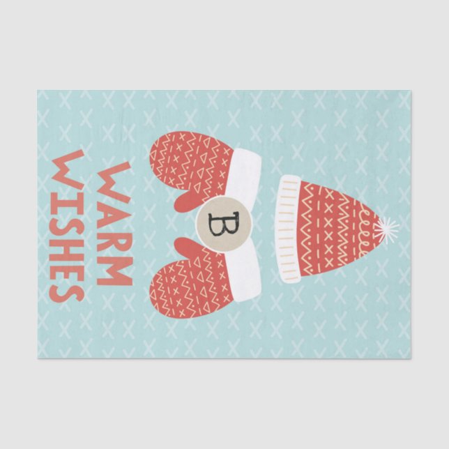 Warme Wünsche Winter Weihnachtsfeiertag & Gloves U Seidenpapier (Vorderseite)