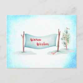 Warme Wünsche Winterschneeszene Postkarte